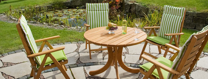 Gartenmöbel Freizeitmöbel Sylt Farbe Cognac Ausziehtisch erweiterbar Massiv Holz Buche Weiss