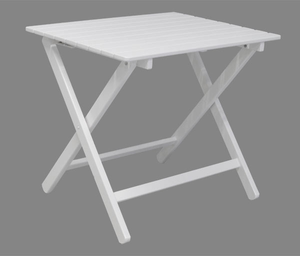 Gartentisch Klassik eckig klein Weiß-hochglanz