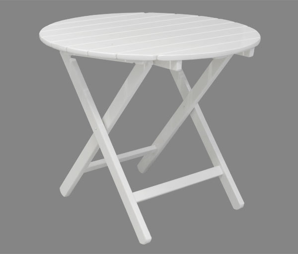 Gartentisch Klassik rund mittel Weiß-hochglanz