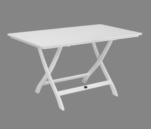 Gartentisch Mainau eckig klein Weiß-hochglanz