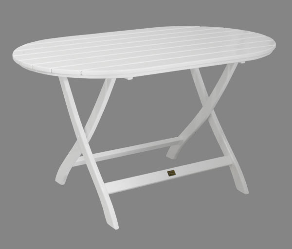 Gartentisch Mainau oval klein Weiß-hochglanz